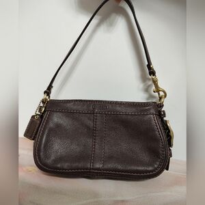 Coach 41863 Zoe Leather Wristlet Mini Handbag Chocolate Y2K